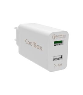 COOLBOX CARGADOR USB DE PARED QC3.0 COO-CU2QC30-T